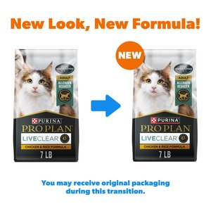 Purina Pro Plan LiveClear Probiotic Chicken & Rice Formula Dry Cat Food, 7-lb bag