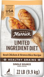 Merrick Limited Ingredient Diet Dry Dog Food Real Chicken & Brown Rice Recipe with Healthy Grains, 22-lb bag