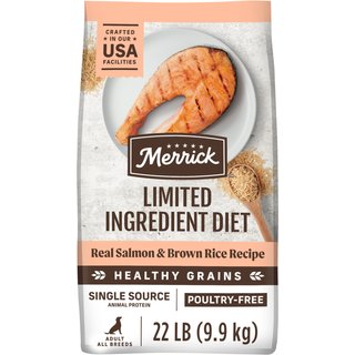 Merrick Limited Ingredient Diet Real Salmon & Brown Rice Recipe with Healthy Grains Dry Dog Food, 22-lb bag slide 1 of 9