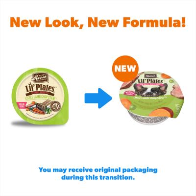 Show full view: Merrick Lil' Plates Grain-Free Small Breed Wet Dog Food Little Lamb Chop Stew, 3.5-oz tub, case of 12 slide 3 of 13