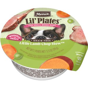 Merrick Lil' Plates Grain-Free Small Breed Wet Dog Food Little Lamb Chop Stew, 3.5-oz tub, case of 12
