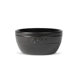 Waggo Farmhouse Ceramic Dog Bowl, 4-cup, Black
