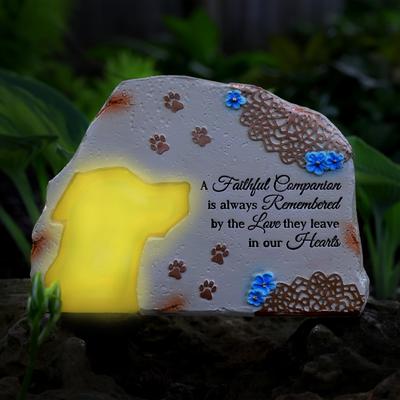 Show full view: Pavilion Solar Dog Memorial Garden Stone, 7 x 5-in slide 2 of 3