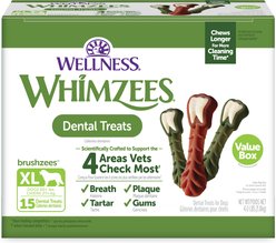 WHIMZEES by Wellnes Value Box Adult Dental Dog Chew Treats, 4-lb box, 15 count