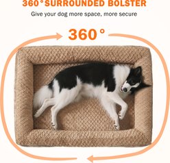 JOEJOY Orthopedic Waterproof, Egg-Crate Memory Foam Puppy, Dog & Cat Couch Bed with Washable Removable Cover, Brown, XX-Large: 48 x 35 x 8-in slide 2 of 8