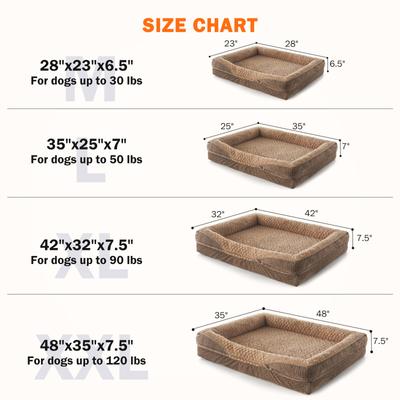 Show full view: JOEJOY Orthopedic Waterproof, Egg-Crate Memory Foam Puppy, Dog & Cat Couch Bed with Washable Removable Cover, Brown, Medium: 28 x 23 x 7-in slide 8 of 8
