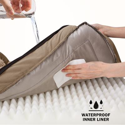 Show full view: JOEJOY Orthopedic Waterproof, Egg-Crate Foam Puppy, Dog & Cat Couch Bed with Washable Removable Cover, Brown, Medium: 28 x 23 x 7-in slide 3 of 9