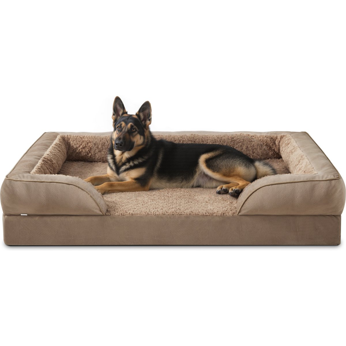 JOEJOY Orthopedic Waterproof, Egg-Crate Foam Puppy, Dog & Cat Couch Bed with Washable Removable Cover, Brown, X-Large: 42 x 32 x 7-in