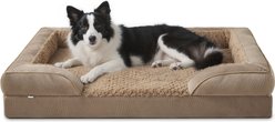 JOEJOY Orthopedic Waterproof, Egg-Crate Foam Puppy, Dog & Cat Couch Bed with Washable Removable Cover, Brown, Large: 35 x 25 x 7-in