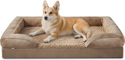 JOEJOY Orthopedic Waterproof, Egg-Crate Foam Puppy, Dog & Cat Couch Bed with Washable Removable Cover, Brown, Medium: 28 x 23 x 7-in