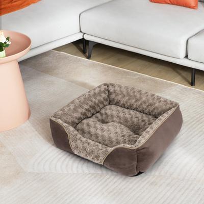 Show full view: JOEJOY Rectangle Washable Orthopedic Soft Calming Furniture Style Sofa Puppy, Dog & Cat Bed with Anti-Slip Bottom, Beige, Medium: 25 x 21 x 8-in slide 6 of 8