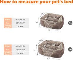 JOEJOY Rectangle Washable Orthopedic Soft Calming Furniture Style Sofa Puppy, Dog & Cat Bed with Anti-Slip Bottom, Beige, Large: 30 x 24 x 9-in slide 2 of 8