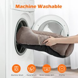 JOEJOY Rectangle Washable Orthopedic Soft Calming Furniture Style Sofa Puppy, Dog & Cat Bed with Anti-Slip Bottom, Beige, Small: 20 x 19 x 6-in slide 2 of 7