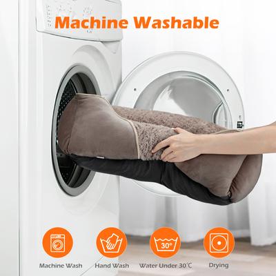 Show full view: JOEJOY Rectangle Washable Orthopedic Soft Calming Furniture Style Sofa Puppy, Dog & Cat Bed with Anti-Slip Bottom, Beige, Medium: 25 x 21 x 8-in slide 5 of 8