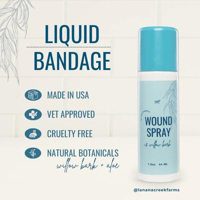 Show full view: Lanana Creek Farms Wound Spray for Dogs, 7.7-fl oz bottle slide 5 of 6