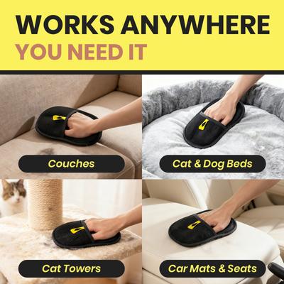 Show full view: Delomo Electrostatic Reusable Pet Hair Remover Glove, Gray, 9.1 x 6.5 x 0.9-in slide 6 of 8