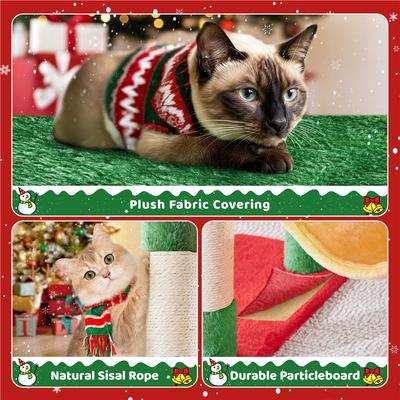 Show full view: Yaheetech Multi-Level 63-in Plush Cat Tree, Red/Green slide 5 of 8