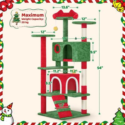 Show full view: Yaheetech Cat Scratching Tree, 54-in, Red/Green slide 4 of 10