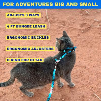 Show full view: Travel Cat The Day Tripper H-Style Adjustable Cat Harness & Leash Set, Watercolors slide 3 of 6