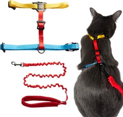 Travel Cat The Day Tripper H-Style Adjustable Cat Harness & Leash Set, Color Block