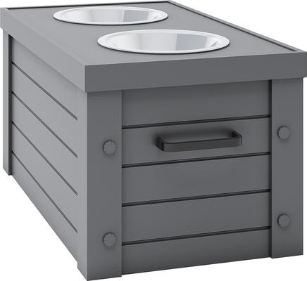 Show full view: New Age Pet ECOFLEX Piedmont Raised Dog Bowl Feeder, Grey, 6-cup slide 7 of 10