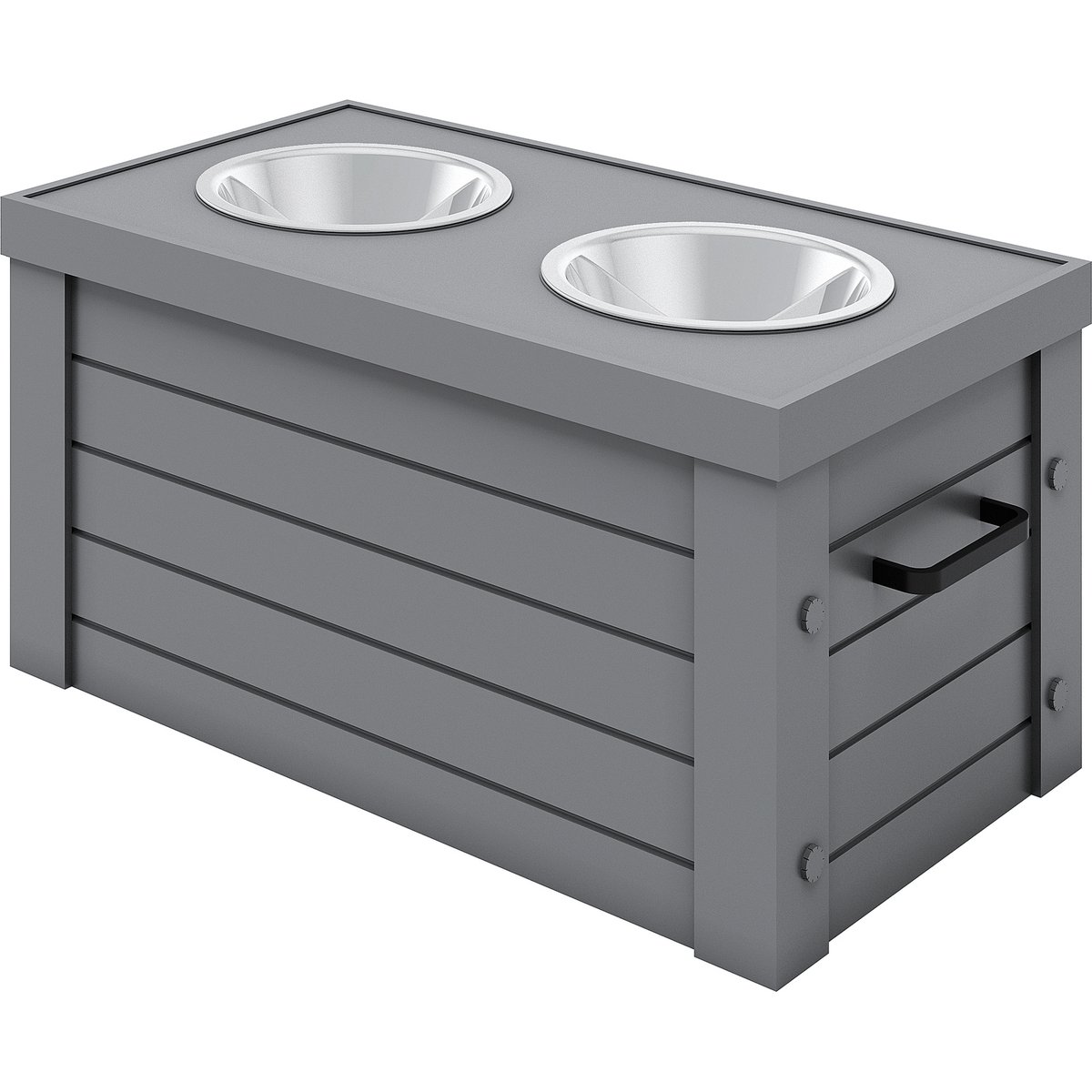 New Age Pet ECOFLEX Piedmont Raised Dog Bowl Feeder, Grey, 6-cup