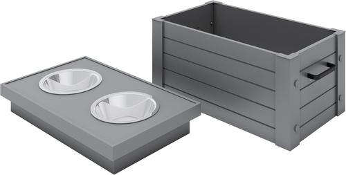 Show full view: New Age Pet ECOFLEX Piedmont Raised Dog Bowl Feeder, Grey, 6-cup slide 6 of 10