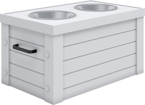 Show full view: New Age Pet ECOFLEX Piedmont Raised Dog Bowl Feeder, Antique White, 6-cup slide 3 of 9