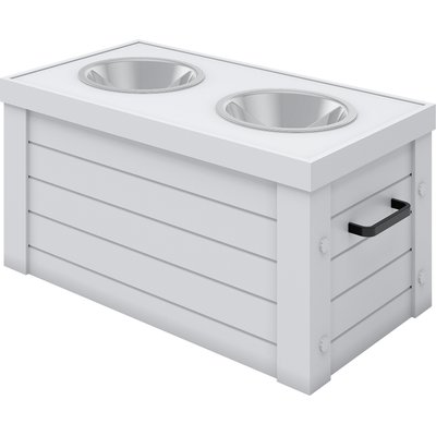 New Age Pet New Age Pet ECOFLEX Piedmont Raised Dog Bowl Feeder, Antique White, 6-cup