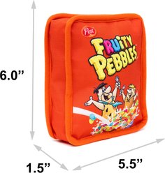 Buckle-Down The Flintstones Fruity Pebbles Fred & Barney Cereal Box Replica Squeaky Plush Dog Toy, Red, 6 x 5.5-in slide 2 of 5