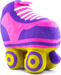 Buckle-Down Mattel Barbie Roller Skate Replica Squeaky Plush Dog Toy, Pink Blue, 7 x 7.5-in