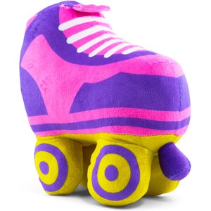 Buckle-Down Mattel Barbie Roller Skate Replica Squeaky Plush Dog Toy, Pink Blue, 7 x 7.5-in