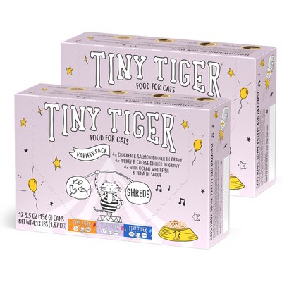 Tiny Tiger Tiny Tiger Savory Shreds In Gravy Variety Pack Canned Cat Food, 5.5-oz can, bundle of 24
