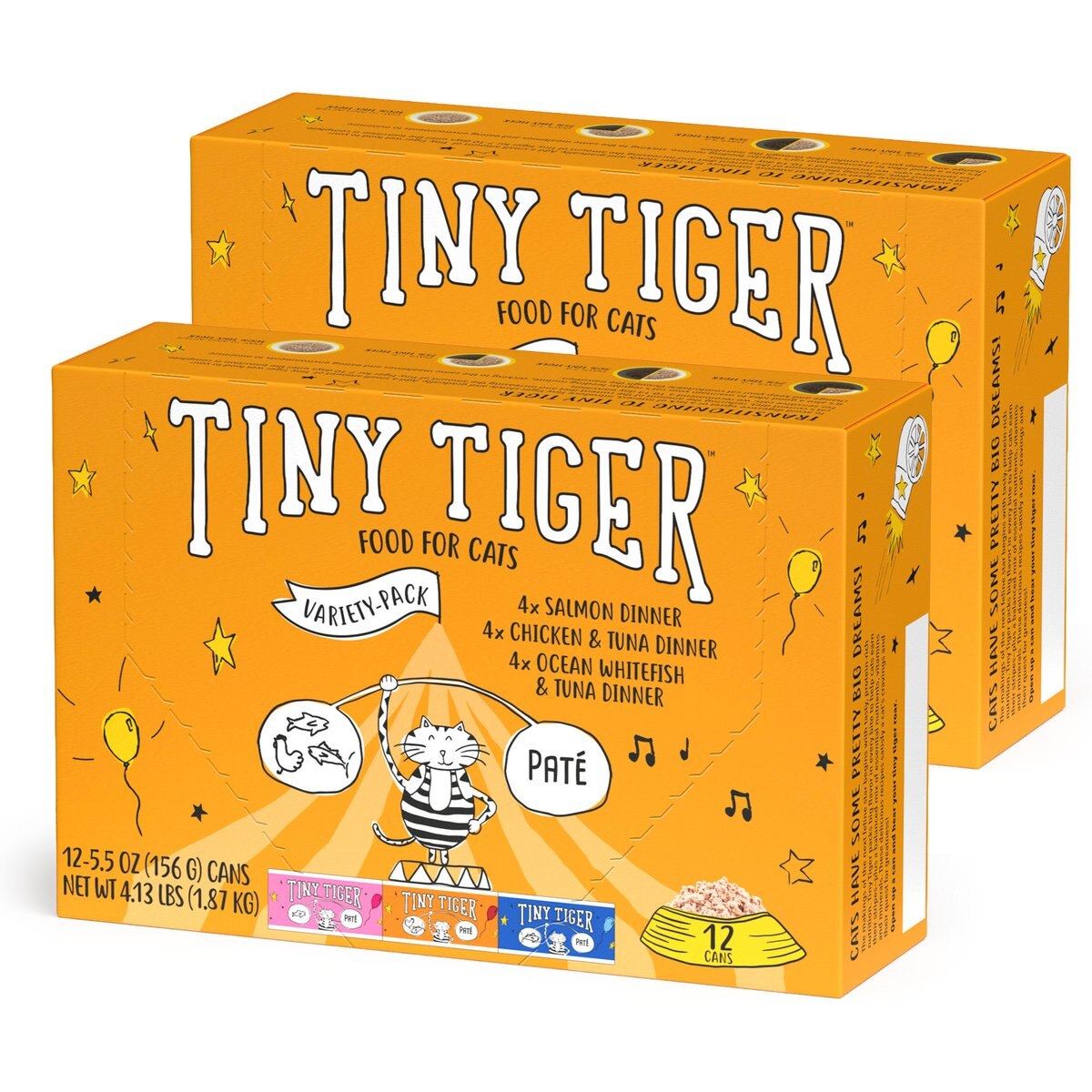 Tiny Tiger Classic Pate Variety Pack Canned Cat Food, 5.5-oz can, bundle of 24