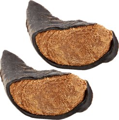 Bones & Chews Made in USA  Chicken & Rice Flavored Filled Beef Hooves Dog Treats, 2 count