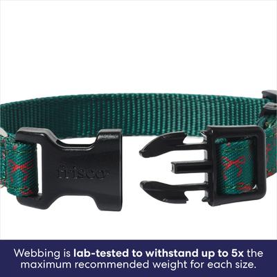 Show full view: Frisco Christmas Bows Print Dog Collar with Removable Bow, XS: 8 to 12-in neck, 5/8-in wide slide 4 of 10