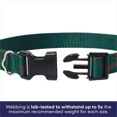 Show full view: Frisco Christmas Bows Print Dog Collar with Removable Bow, M: 14 to 20-in neck, 3/4-in wide slide 4 of 10