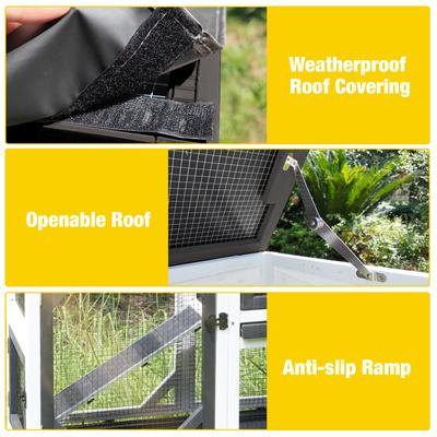 Show full view: Aivituvin AIR7013-BW Premium 2-Story Wooden Indoor & Outdoor Rabbit Hutch with Casters & Pull-Out Tray, White, 39.3-L slide 4 of 5