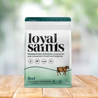Show full view: Loyal Saints Beef Grain-Free Adult Freeze-Dried Dog Food, 14-oz bag slide 4 of 10