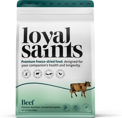 Show full view: Loyal Saints Beef Grain-Free Adult Freeze-Dried Dog Food, 14-oz bag slide 3 of 10