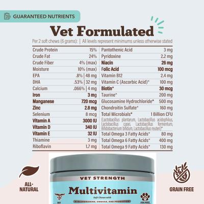 Show full view: Natural Dog Company Vet Strength Salmon Soft Chew Multivitamin Supplement, 90 count slide 8 of 8