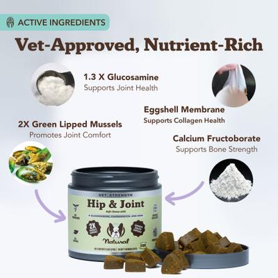 Show full view: Natural Dog Company Vet Strength Turkey Soft Chew Hip & Joint Supplement, 90 count slide 5 of 8