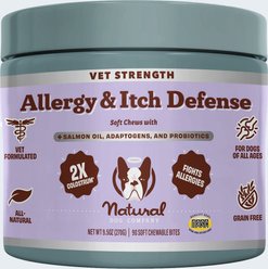 Natural Dog Company Vet Strength Turkey Soft Chew Allergy & Itch Defense Supplement, 90 count