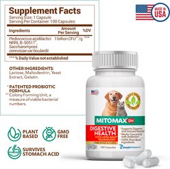 MitoMax DH Digestive Health Probiotics Capsule Supplement for Dogs & Cats, 100 count slide 2 of 4