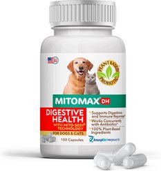 MitoMax DH Digestive Health Probiotics Capsule Supplement for Dogs & Cats, 100 count