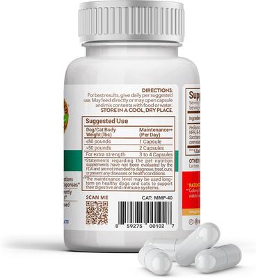 Show full view: MitoMax DH Digestive Health Probiotics Capsule Supplement for Dogs & Cats, 40 count slide 3 of 5