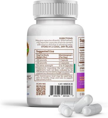 Show full view: MitoMax UH Urinary Health Probiotics Capsule Supplement for Dogs & Cats, 30 count slide 3 of 5