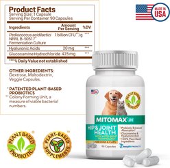 MitoMax JH Hip & Joint Health Capsule Supplement for Dogs, 90 count slide 2 of 4