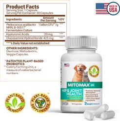 MitoMax JH Hip & Joint Health Capsule Supplement for Dogs, 30 count slide 2 of 4
