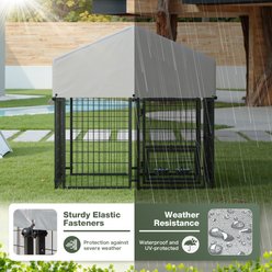 WARCAT Outdoor UV-Resistant & Waterproof Roof Covering Wire Dog Cage, Black, Small slide 2 of 7